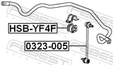 Febest HSB-YF4F Front Stabilizer Bar Bush D23
