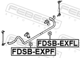 Febest FDSB-EXFL Front Stabilizer Bar Bush Left D37