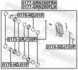 Febest 0174-GDJ150F Front Caliper Slide Pin