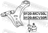 Febest 0120-MCV30L Front Lower Ball Joint Left