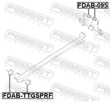 Febest FDAB-TTGSPRF Front Bushing, Rear Leaf Spring