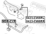 Febest 0423-CW8RL Rear Left Stabilizer Link / Sway Bar Link