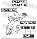 Febest SZAB-SX4B Rear Bushing, Front Control Arm