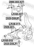 Febest LRAB-007 Bushing, Front Upper Control Arm