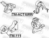 Febest TM-ACT10RR Rear Engine Mount