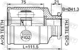 Febest 0811-1002 Inner CV Joint 29X41.3X25