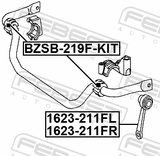 Febest BZSB-219F-KIT Front Stabilizer Bar Bush Kit