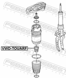 Febest VWD-TOUARF Front Shock Absorber Jounce Bumper