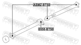 Febest ASMZ-BT50 Cross Shaft Joint, Drive Shaft 27X92