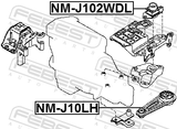 Febest NM-J102WDL Transmission Mount