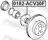 Febest 0182-ACV30F Front Wheel Hub
