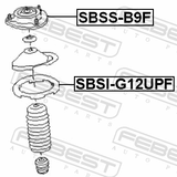 Febest SBSI-G12UPF Front Spring Upper Seat