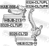 Febest 0324-CL7UPL Left Upper Front Arm