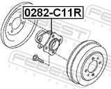 Febest 0282-C11R Rear Wheel Hub