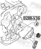 Febest 0288-V36 Pulley Idler Kit