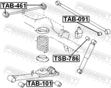 Febest TAB-461 Rear Trailing Rod Bushing