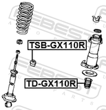 Febest TD-GX110R Rear Shock Absorber Jounce Bumper