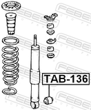 Febest TAB-136 Bushing, Rear Shock Absorber