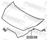 Febest 25101-B9 Cable Assembly Hood Lock Control