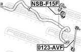 Febest NSB-F15F Front Stabilizer Bar Bush D21