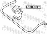 Febest LRSB-DEFF Front Stabilizer Bar Bush D23