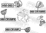 Febest HM-CRVMFR Front Right Engine Mount Mt