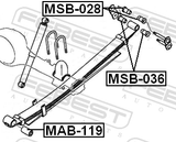 Febest MAB-119 Rear Leaf Spring Bushing
