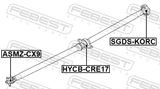 Febest HYCB-CRE17 Drive Shaft Bearing (Repair Kit)