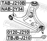 Febest TAB-J210B Rear Bushing, Front Control Arm
