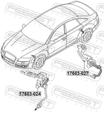 Febest 17603-027 Rear Level Sensor (With Bracket, With Link)