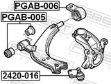 Febest 2420-016 Ball Joint Front Lower Arm