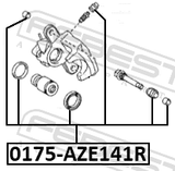 Febest 0175-AZE141R Rear Brake Caliper Repair Kit (Set For Two Sides)