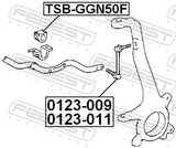 Febest TSB-GGN50F Front Stabilizer Bar Bush D30