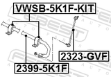 Febest VWSB-5K1F-KIT Front Stabilizer Bar Bush Kit D23.6