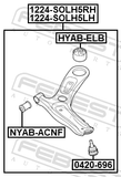 Febest 1224-SOLH5LH Left Front Arm