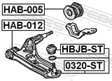 Febest HBJB-ST Lower Control Arm Ball Joint Boot 29.5X32X17