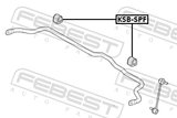 Febest KSB-SPF Front Stabilizer Bar Bush (Reinforced, With Metal Bracket) D22