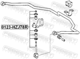 Febest 0123-HZJ78R Rear Stabilizer Link / Sway Bar Link
