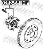 Febest 0282-S51MF Front Wheel Hub