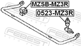 Febest MZSB-MZ3R Rear Stabilizer Bar Bush D16