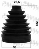 Febest 0117P-GSL20 Boot Outer CV Joint Kit Pvc 99X122X28.5