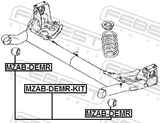 Febest MZAB-DEMR Rear Crossmember Bushing