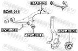 Febest 1620-463LF Ball Joint Front Lower Arm