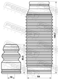 Febest HYSHB-SBF-KIT Boot With Jounce Bumper Front Shock Absorber Kit