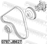 Febest 0787-JB627 Pulley Tensioner