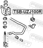 Febest TSB-UZJ100R Rear Stabilizer Bar Bush D24
