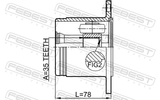 Febest 0411-V97RH Inner CV Joint Right 35X114