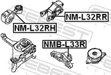 Febest NMB-L33R Transmission Mount Bushing
