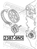 Febest 2387-9N5 Timing Belt Tensioner Pulley