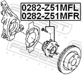 Febest 0282-Z51MFR Front Wheel Hub RH